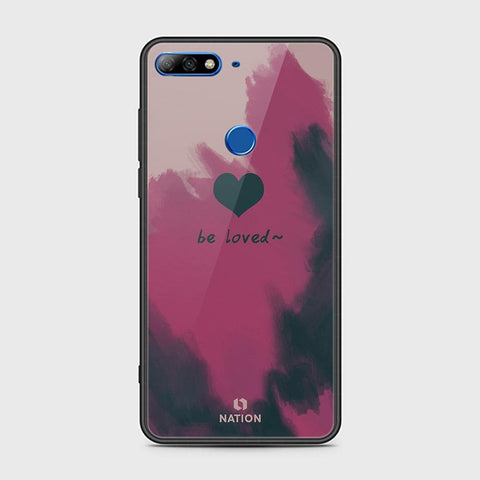 Huawei Y7 2018 Cover - ONation Heart Series - HQ Ultra Shine Premium Infinity Glass Soft Silicon Borders Case