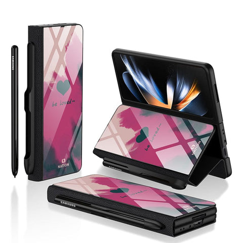 Samsung Galaxy Z Fold 3 5G Cover- Onation Heart Series - HQ Ultra Shine Premium Infinity Glass Soft Silicon Borders Case