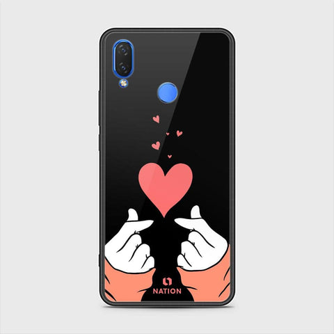 Huawei Nova 3 Cover - ONation Heart Series - HQ Ultra Shine Premium Infinity Glass Soft Silicon Borders Case