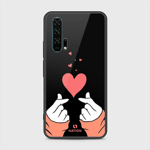 Honor 20 Pro Cover - ONation Heart Series - HQ Ultra Shine Premium Infinity Glass Soft Silicon Borders Case