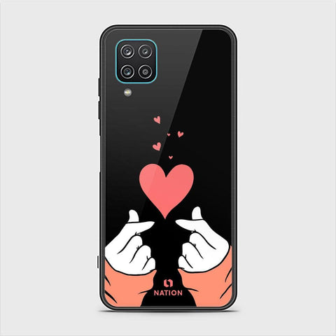 Samsung Galaxy A12 Nacho Cover - ONation Heart Series - HQ Ultra Shine Premium Infinity Glass Soft Silicon Borders Case