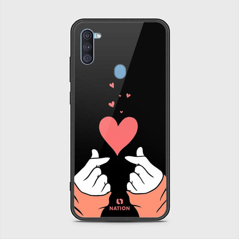 Samsung Galaxy A11 Cover - ONation Heart Series - HQ Ultra Shine Premium Infinity Glass Soft Silicon Borders Case