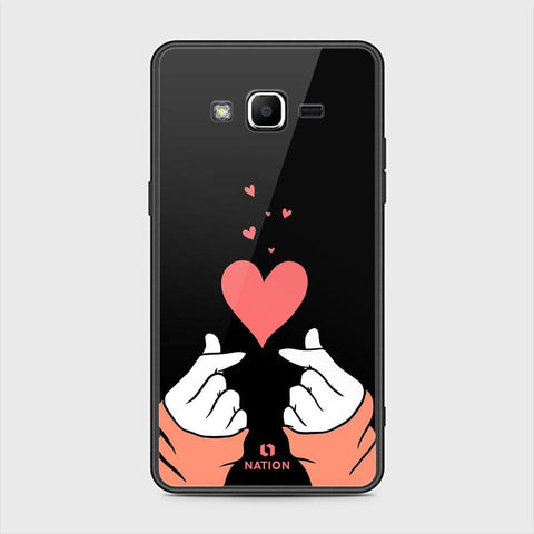 Samsung Galaxy Grand Prime Cover - ONation Heart Series - HQ Ultra Shine Premium Infinity Glass Soft Silicon Borders Case