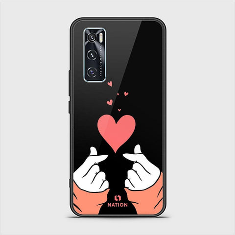 Vivo V20 SE Cover - ONation Heart Series - HQ Ultra Shine Premium Infinity Glass Soft Silicon Borders Case