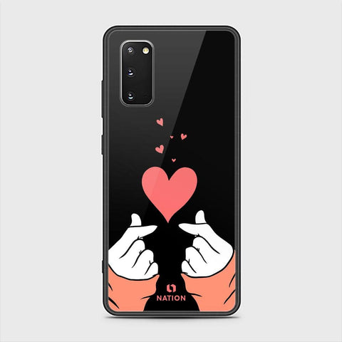 Samsung Galaxy S20 Plus Cover - ONation Heart Series - HQ Ultra Shine Premium Infinity Glass Soft Silicon Borders Case