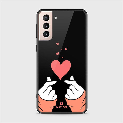 Samsung Galaxy S21 5G Cover - Onation Heart Series - D9 - HQ Ultra Shine Premium Infinity Glass Soft Silicon Borders Case ( Fast Delivery )