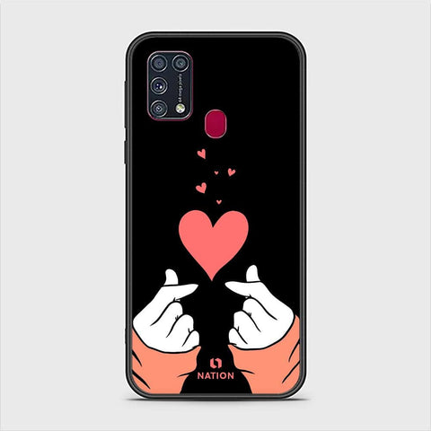 Samsung Galaxy M31 Cover - Onation Heart Series - HQ Ultra Shine Premium Infinity Glass Soft Silicon Borders Case