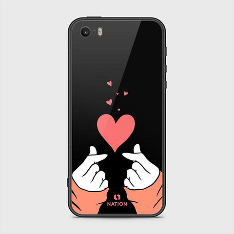 iPhone 5 Cover - Onation Heart Series - HQ Ultra Shine Premium Infinity Glass Soft Silicon Borders Case