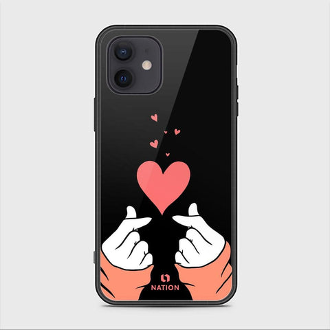iPhone 12 Mini Cover - Onation Heart Series - HQ Ultra Shine Premium Infinity Glass Soft Silicon Borders Case