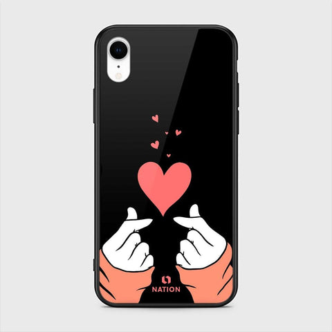 iPhone XR Cover - Onation Heart Series - HQ Ultra Shine Premium Infinity Glass Soft Silicon Borders Case
