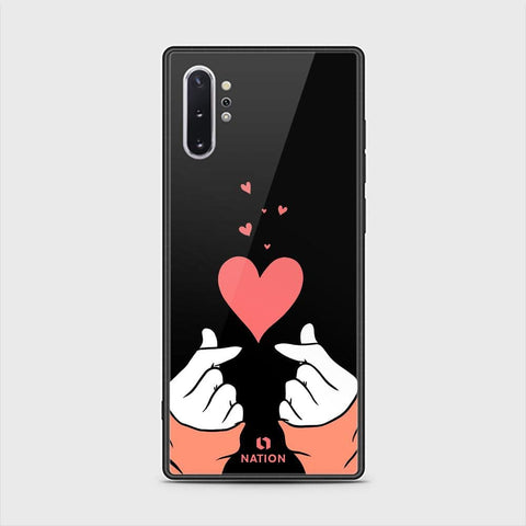 Samsung Galaxy Note 10 Plus Cover - Onation Heart Series - HQ Ultra Shine Premium Infinity Glass Soft Silicon Borders Case