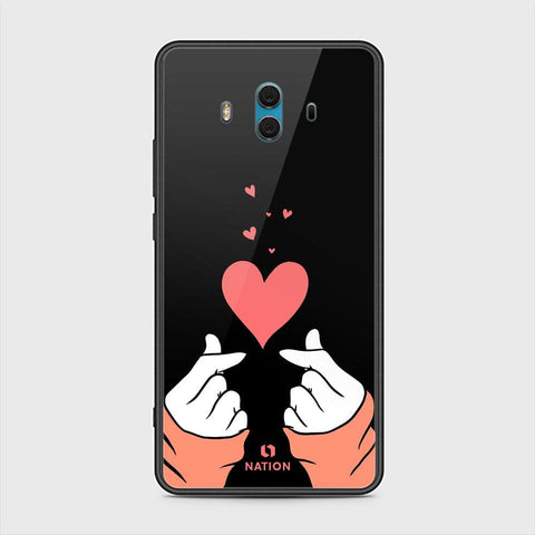 Huawei Mate 10 Cover - Onation Heart Series - HQ Ultra Shine Premium Infinity Glass Soft Silicon Borders Case