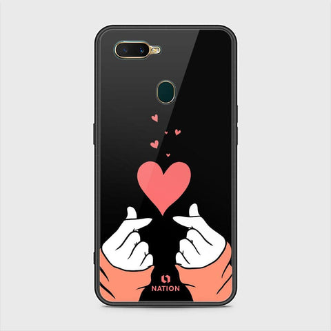 Oppo A12s Cover - Onation Heart Series - HQ Ultra Shine Premium Infinity Glass Soft Silicon Borders Case