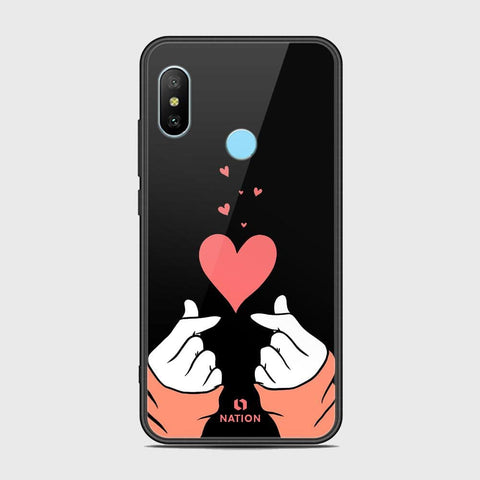 Xiaomi Redmi Note 6 Pro Cover - Onation Heart Series - HQ Ultra Shine Premium Infinity Glass Soft Silicon Borders Case