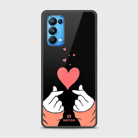 Oppo Reno 5 Pro 5G Cover - Onation Heart Series - HQ Ultra Shine Premium Infinity Glass Soft Silicon Borders Case