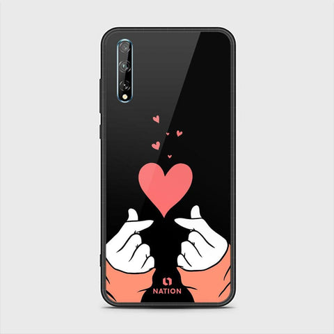 Huawei Y8p Cover - Onation Heart Series - HQ Ultra Shine Premium Infinity Glass Soft Silicon Borders Case