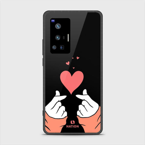 Vivo X70 Pro Cover - Onation Heart Series - HQ Ultra Shine Premium Infinity Glass Soft Silicon Borders Case