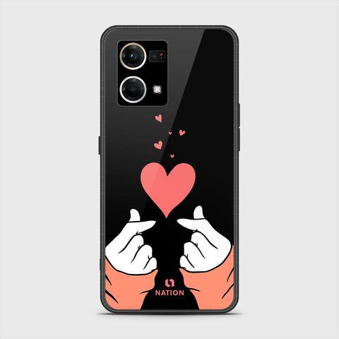 Oppo F21 Pro 4G Cover - ONation Heart Series - HQ Ultra Shine Premium Infinity Glass Soft Silicon Borders Case