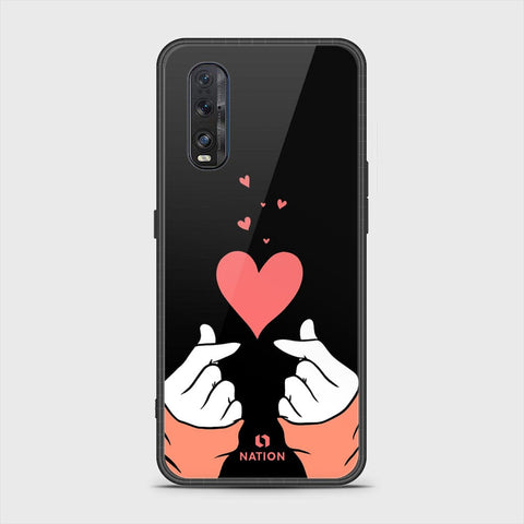 Oppo Find X2 Cover- Onation Heart Series - HQ Ultra Shine Premium Infinity Glass Soft Silicon Borders Case