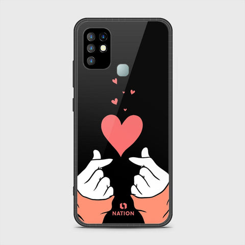 Infinix Hot 10 Cover- Onation Heart Series - HQ Ultra Shine Premium Infinity Glass Soft Silicon Borders Case