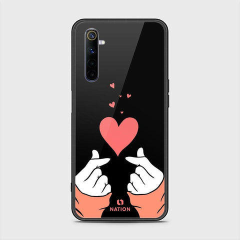 Realme 6 Cover - ONation Heart Series - HQ Ultra Shine Premium Infinity Glass Soft Silicon Borders Case