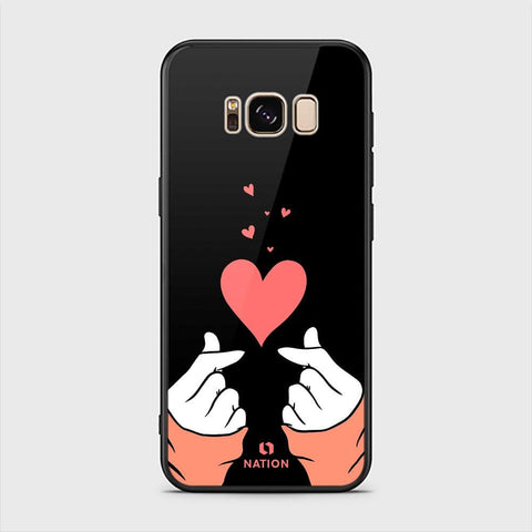 Samsung Galaxy S8 Plus Cover - ONation Heart Series - HQ Ultra Shine Premium Infinity Glass Soft Silicon Borders Case