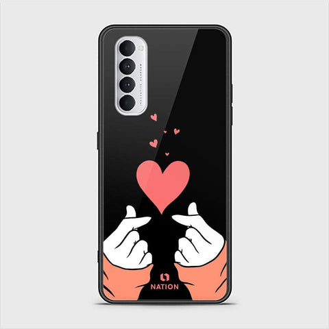 Oppo Reno 4 Pro Cover - ONation Heart Series - HQ Ultra Shine Premium Infinity Glass Soft Silicon Borders Case