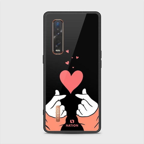 Oppo Find X2 Pro Cover - ONation Heart Series - HQ Ultra Shine Premium Infinity Glass Soft Silicon Borders Case