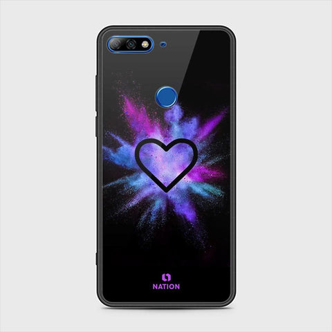 Huawei Y7 Prime 2018 Cover - ONation Heart Series - HQ Ultra Shine Premium Infinity Glass Soft Silicon Borders Case