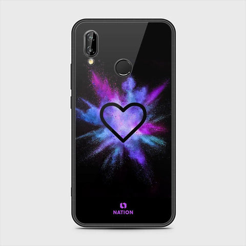 Huawei P20 Lite Cover - ONation Heart Series - HQ Ultra Shine Premium Infinity Glass Soft Silicon Borders Case