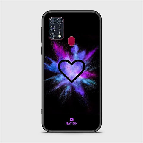 Samsung Galaxy M31 Cover - Onation Heart Series - HQ Ultra Shine Premium Infinity Glass Soft Silicon Borders Case