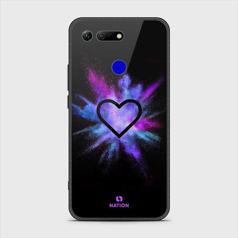 Huawei Honor View 20 Cover - Onation Heart Series - HQ Ultra Shine Premium Infinity Glass Soft Silicon Borders Case