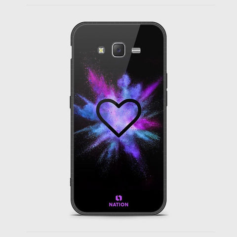 Samsung Galaxy J7 2015 Cover - Onation Heart Series - HQ Ultra Shine Premium Infinity Glass Soft Silicon Borders Case