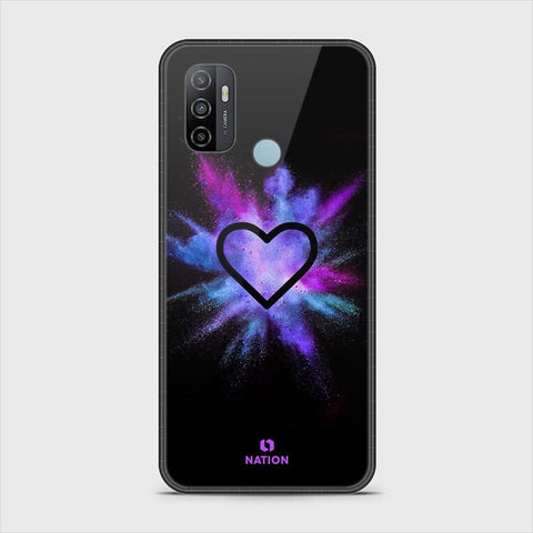 Oppo A53s Cover - Onation Heart Series - HQ Ultra Shine Premium Infinity Glass Soft Silicon Borders Case