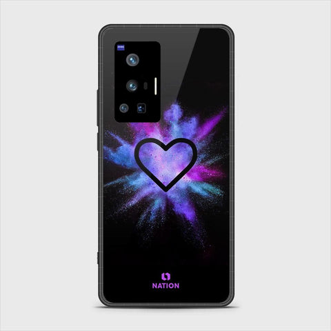 Vivo X70 Pro Cover - Onation Heart Series - HQ Ultra Shine Premium Infinity Glass Soft Silicon Borders Case