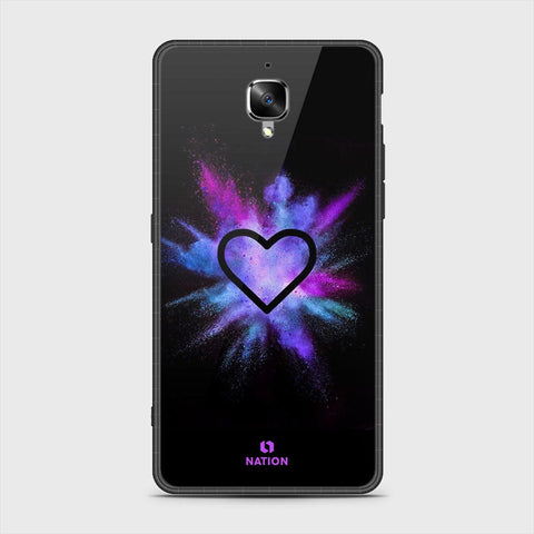 OnePlus 3 Cover- Onation Heart Series - HQ Ultra Shine Premium Infinity Glass Soft Silicon Borders Case