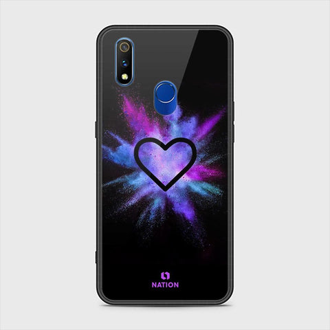 Realme 3 Pro Cover - ONation Heart Series - HQ Ultra Shine Premium Infinity Glass Soft Silicon Borders Case