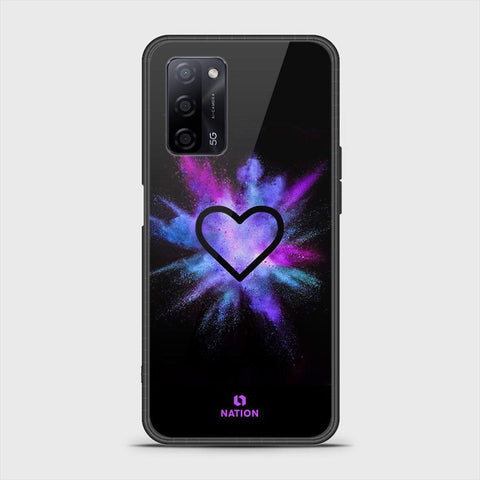 Oppo A55 5G Cover- Onation Heart Series - HQ Ultra Shine Premium Infinity Glass Soft Silicon Borders Case