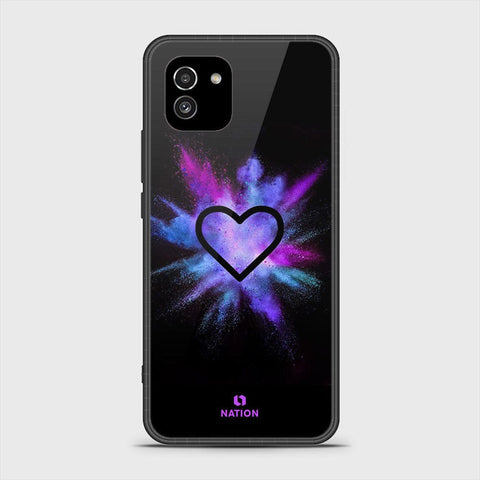 Samsung Galaxy A03 Cover- Onation Heart Series - HQ Ultra Shine Premium Infinity Glass Soft Silicon Borders Case