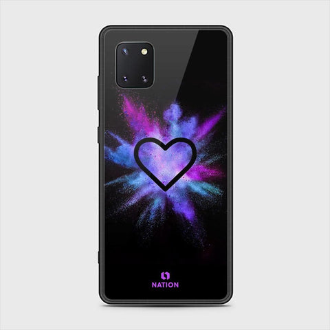 Samsung Galaxy Note 10 Lite Cover - ONation Heart Series - HQ Ultra Shine Premium Infinity Glass Soft Silicon Borders Case