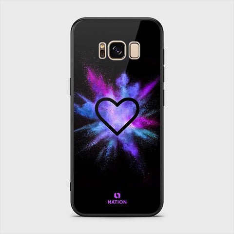 Samsung Galaxy S8 Plus Cover - ONation Heart Series - HQ Ultra Shine Premium Infinity Glass Soft Silicon Borders Case