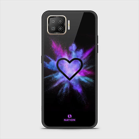 Oppo Reno 4 Lite Cover - ONation Heart Series - HQ Ultra Shine Premium Infinity Glass Soft Silicon Borders Case