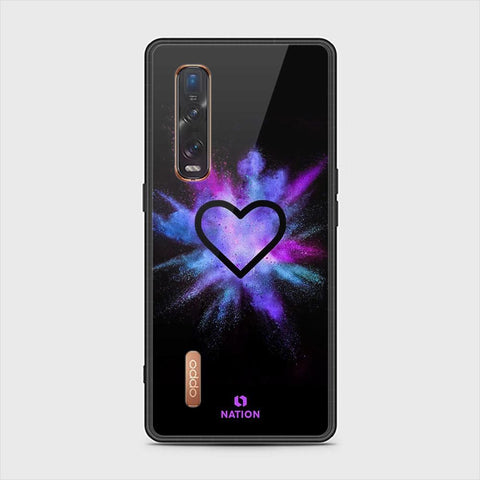 Oppo Find X2 Pro Cover - ONation Heart Series - HQ Ultra Shine Premium Infinity Glass Soft Silicon Borders Case