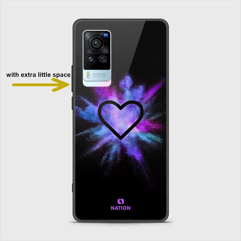 Vivo X60 Pro Cover - ONation Heart Series - HQ Ultra Shine Premium Infinity Glass Soft Silicon Borders Case