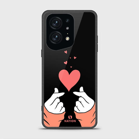 Oppo Find X5 Pro Cover - Onation Heart Series - HQ Ultra Shine Premium Infinity Glass Soft Silicon Borders Case