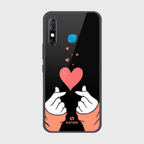 Infinix Hot 8 Cover- Onation Heart Series - HQ Ultra Shine Premium Infinity Glass Soft Silicon Borders Case