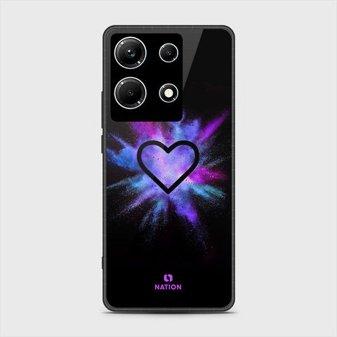 Infinix Note 30 Cover- Onation Heart Series - HQ Ultra Shine Premium Infinity Glass Soft Silicon Borders Case