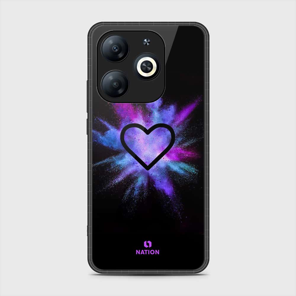 Tecno Spark 20C Cover- Onation Heart Series - HQ Ultra Shine Premium Infinity Glass Soft Silicon Borders Case (Fast Delivery)