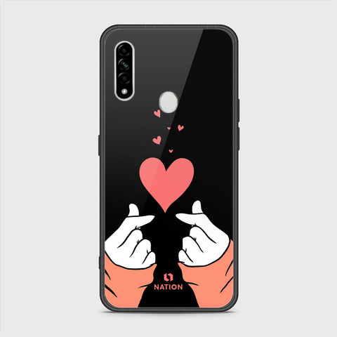 Oppo A8 Cover- Onation Heart Series - HQ Ultra Shine Premium Infinity Glass Soft Silicon Borders Case