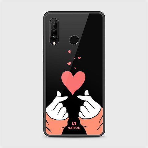 Huawei P30 lite Cover - Onation Heart Series - HQ Ultra Shine Premium Infinity Glass Soft Silicon Borders Case